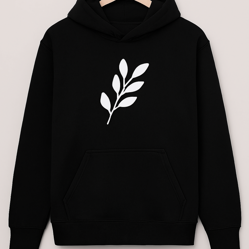 Comfortable Printed Black Hoodie for Men – Premium Fabric & Fit