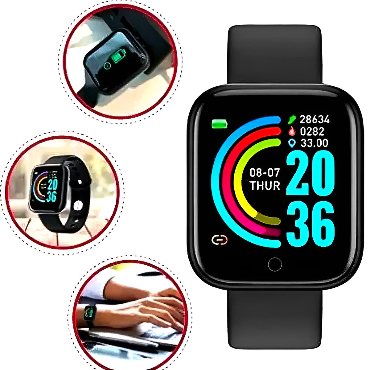 LH 726 - Smart Bluetooth Touch Screen watch for men & Women - Metal Body (Random color)
